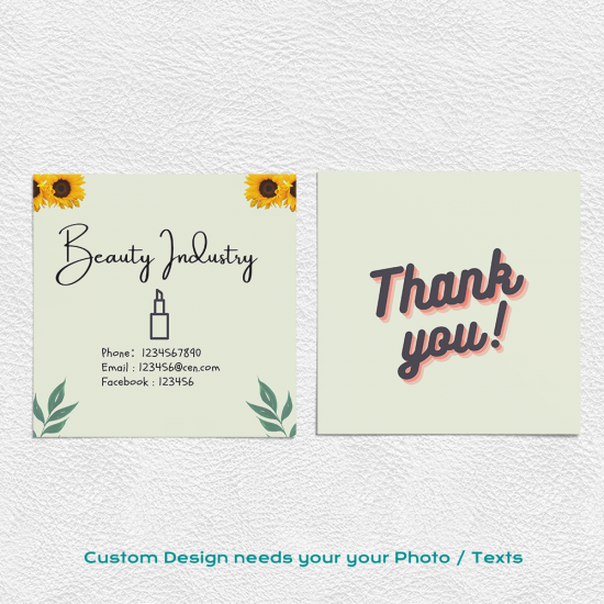 Thank You Card Template Custom Printable Business Card For Beauty Industry