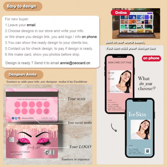 Loyalty Card For Eyeash Extensions Custom Business Card For Beauty Industry