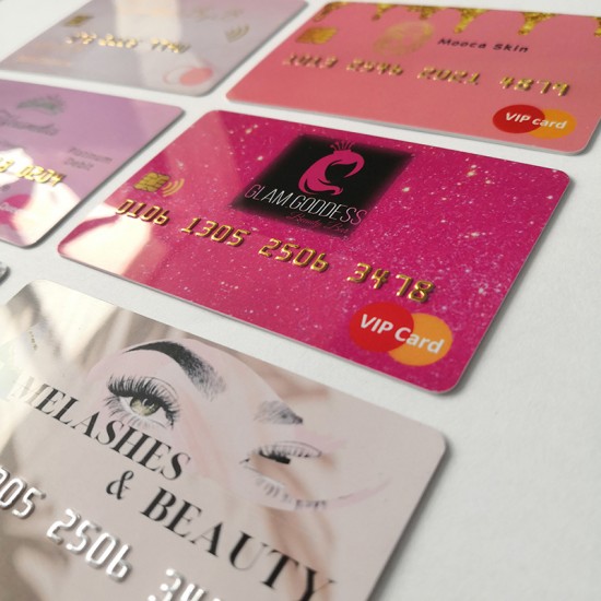 Custom Plastic Business Card Holographic Display Embossed Printing Credit Pvc Cards