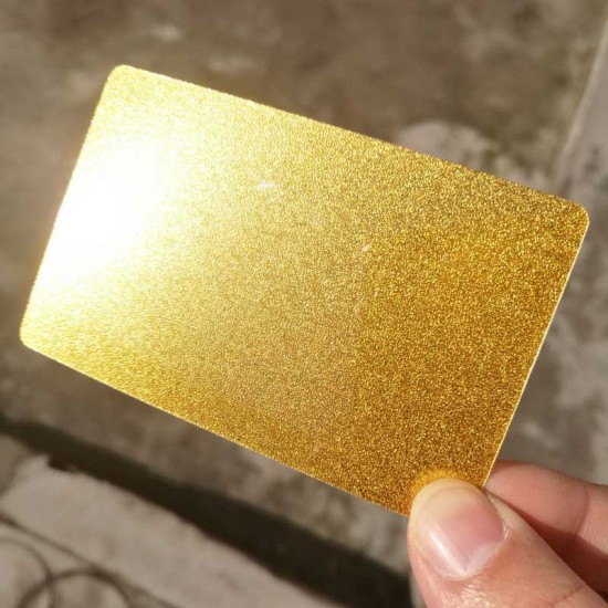 Plastic Metallic Gitter Frosted PVC Golden Business Card Design