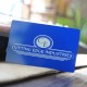 Blue Metal Business Card White Printing Thank You Cards Personalized