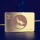 Brushed Golded Metal Card Design with Cutout  Free Shipping by Airmail