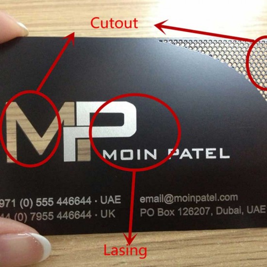 Black Metal VIP Pass Cutout Gold Spot Business Card Sample Design