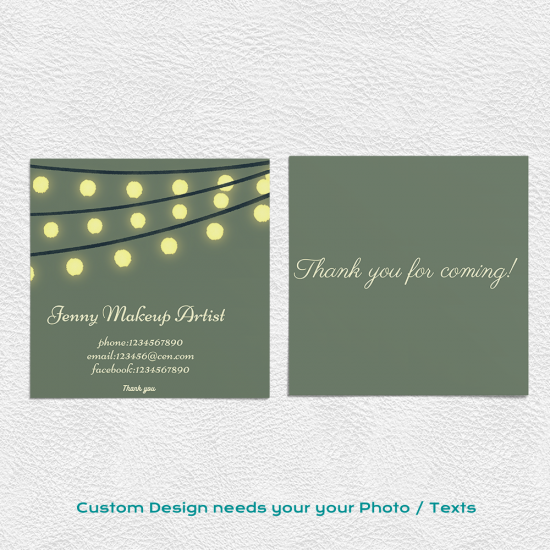 Thank You Card Wedding Business Card Custom Printable For Beauty Industry