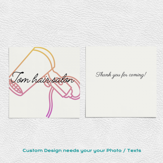 Thank You Card For Business Custom Printing Nail Art Hair Eyelashes Store Free Design 